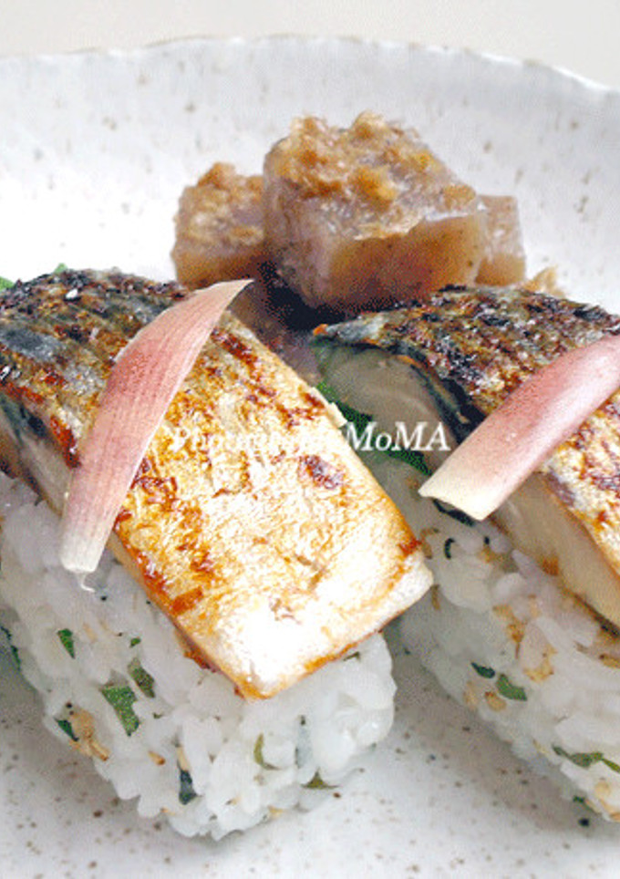 焼きしめ鯖おにぎり＆しめ鯖の生姜和え-レシピのメイン写真