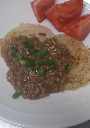 玉ねぎステーキのひき肉あんかけ-レシピのメイン写真