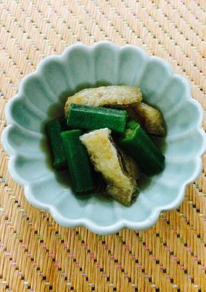 油あげとオクラの煮物(きつね味)-レシピのメイン写真