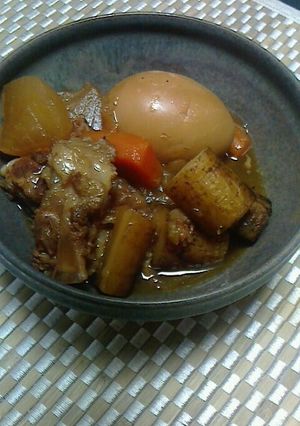 お箸でほろり☆豚バラ軟骨と根菜のビール煮-レシピのメイン写真