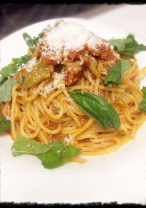 甘みとコクのトマトパスタ。と茄子。-レシピのメイン写真