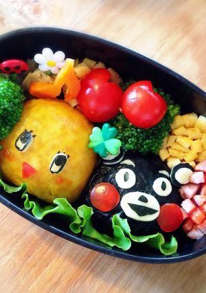 ふなっしー＆くまモン キャラ弁-レシピのメイン写真