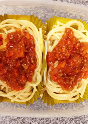 ズボラさんのお弁当 ミートスパ-レシピのメイン写真