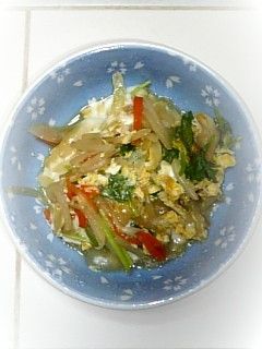 もやしと三つ葉の玉子とじ-レシピのメイン写真