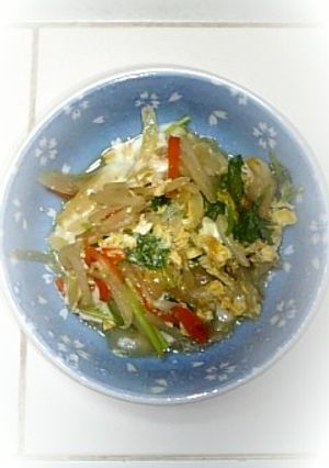 もやしと三つ葉の玉子とじ-レシピのメイン写真
