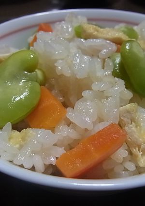 ☆　そら豆入り♪炊き込みごはん　☆-レシピのメイン写真