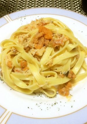 雲丹とカニのトマトクリーミーパスタ-レシピのメイン写真