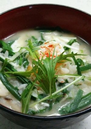 節約！残りご飯とみそ汁で簡単雑炊☆-レシピのメイン写真