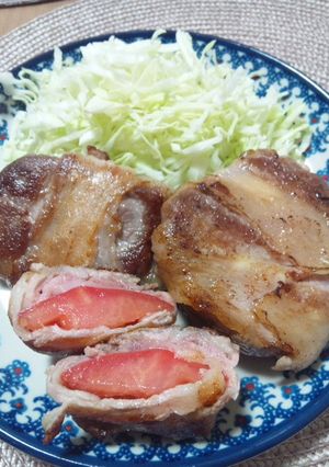 簡単♪豚肉のトマトとチーズの包み焼き☆-レシピのメイン写真