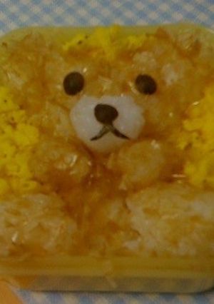 ふわふわクマのキャラ弁？-レシピのメイン写真