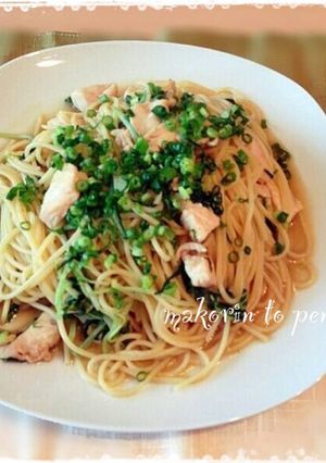 ランチに♫鶏肉と水菜の柚子胡椒パスタ-レシピのメイン写真