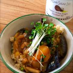 รูปของ 【ココナッツオイル】で麻婆なす丼