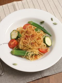 夏野菜といか天のペペロンチーノ-レシピのメイン写真