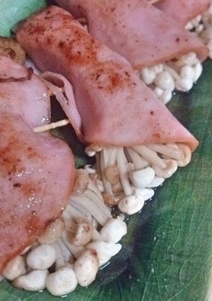 ｴﾉｷのﾊﾑ巻きﾊﾞﾀｰ炒め-レシピのメイン写真