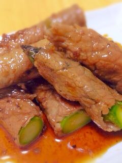 焼き鳥のタレで簡単♡アスパラの牛肉巻き-レシピのメイン写真