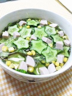 星型きゅうりのもずく酢-レシピのメイン写真