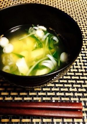 【10分】黄金比で♪水菜と豆腐のお吸物-レシピのメイン写真