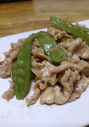 豚肉ときぬさやとえのきの炒め物-レシピのメイン写真