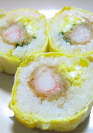 エビフライと卵のくるくる巻き-レシピのメイン写真
