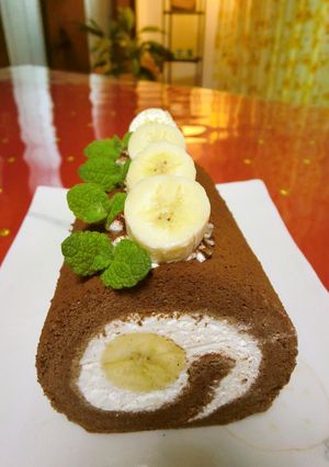バナナロールケーキ-レシピのメイン写真