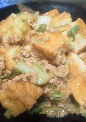 簡単小鉢　厚揚げと白菜の肉あん♪-レシピのメイン写真