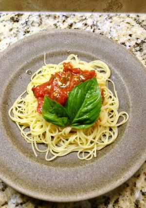 トマトとバジルの冷製パスタ-レシピのメイン写真