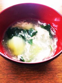 青梗菜と卵白の中華スープ-レシピのメイン写真