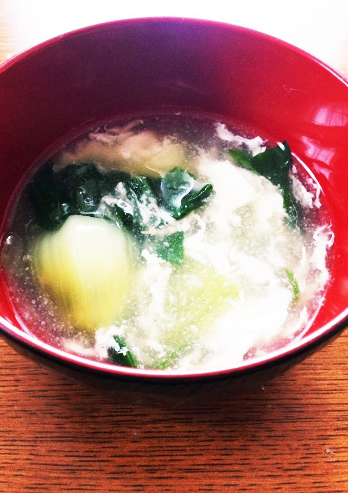 青梗菜と卵白の中華スープ-レシピのメイン写真