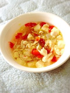 離乳食中期〜 ササミと豆腐の野菜スープ-レシピのメイン写真