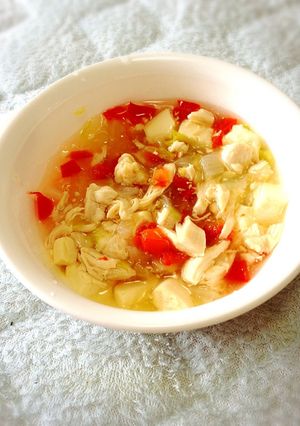 離乳食中期〜 ササミと豆腐の野菜スープ-レシピのメイン写真