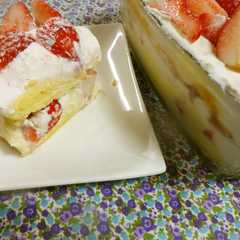 รูปของ たっぷり苺のボックスケーキ♪
