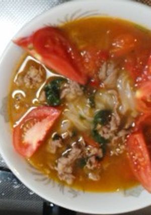 簡単トマト牛肉麺-レシピのメイン写真