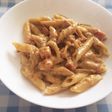 角切りベーコンのみそクリームパスタ