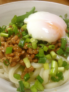 *納豆と温泉玉子の冷やしうどん*-レシピのメイン写真
