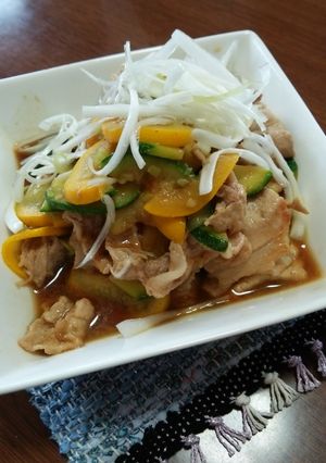ズッキーニと豚バラの生姜焼き風-レシピのメイン写真