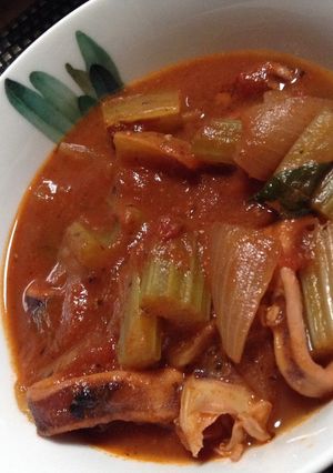 イカとセロリのトマトソース煮-レシピのメイン写真