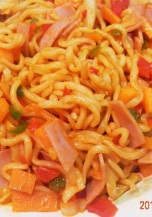 ピリ辛ナポリタン風焼きそば-レシピのメイン写真