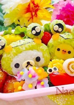キャラ弁♡かえるコリラとキトリ♬梅雨に-レシピのメイン写真