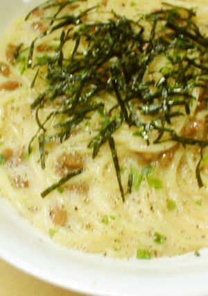 1人分 納豆カルボナーラ-レシピのメイン写真