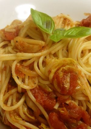 いわしの丸干しで♪イワシのトマト パスタ-レシピのメイン写真