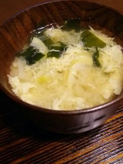 はちく筍*わかめのかきたま味噌汁♪-レシピのメイン写真