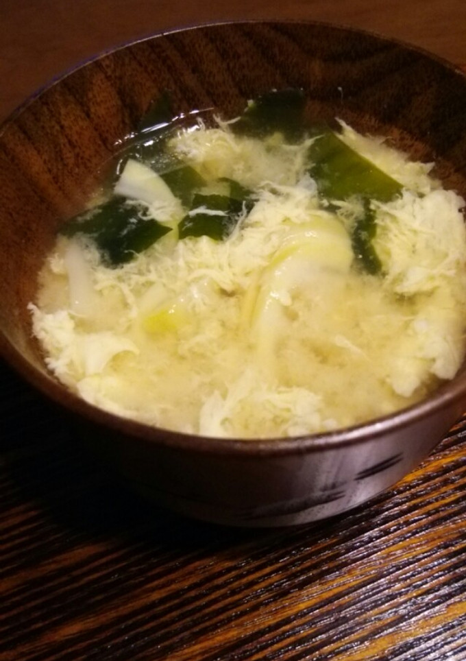 はちく筍＊わかめのかきたま味噌汁♪-レシピのメイン写真