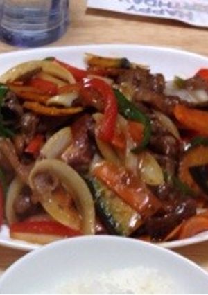 ご飯進む♥️牛コマと夏野菜オイスター炒め-レシピのメイン写真