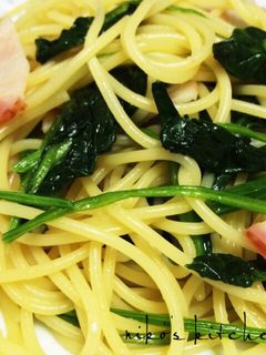 簡単♡ほうれん草とベーコンの和風パスタ♪-レシピのメイン写真