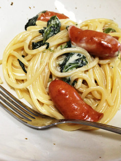 味噌が隠し味♪ほうれん草のクリームパスタ-レシピのメイン写真