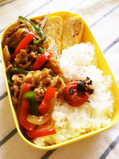 豚コマで、焼肉弁当-レシピのメイン写真