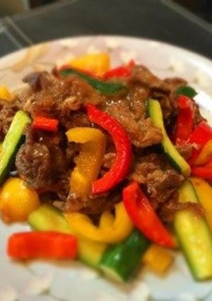 牛肉と胡瓜とパプリカの甘辛中華炒め＊-レシピのメイン写真