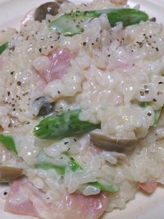 アスパラベーコンのクリームリゾット-レシピのメイン写真