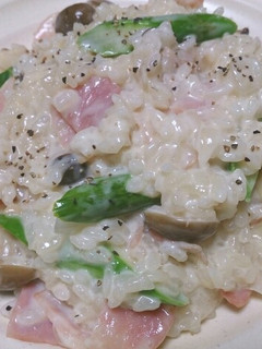 アスパラベーコンのクリームリゾット-レシピのメイン写真