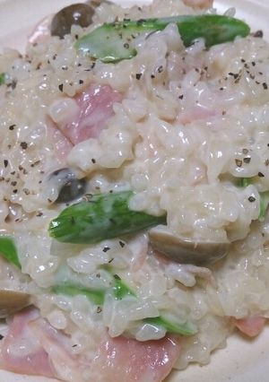 アスパラベーコンのクリームリゾット-レシピのメイン写真